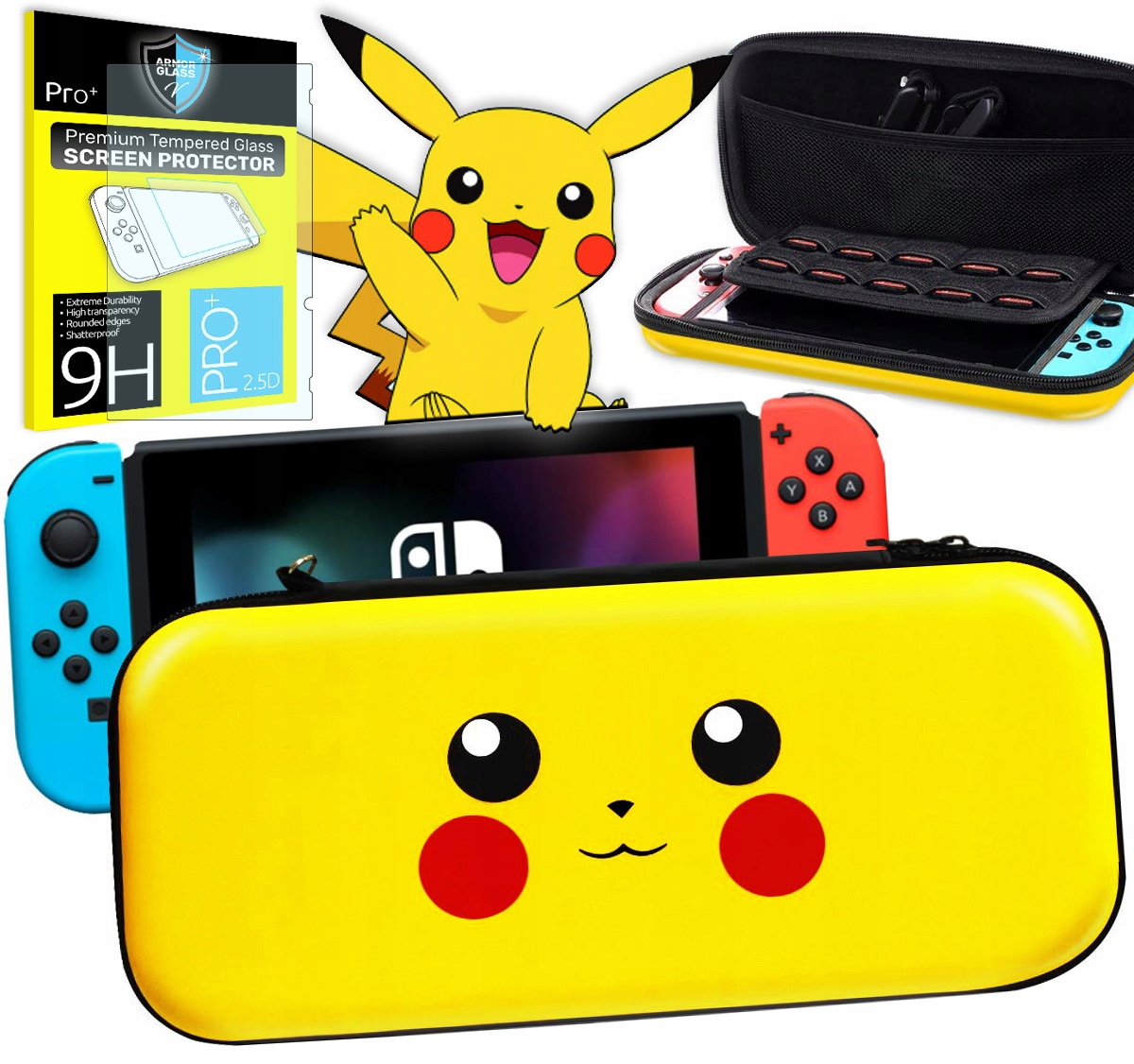 ETUI PIKACHU POKEMON DO NINTENDO SWITCH + SZKŁO